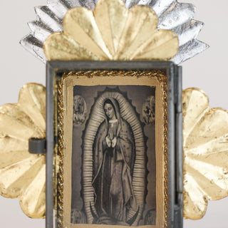 Tiny Virgen de Guadalupe Tin Nicho Boxes religious Zinnia Folk Arts   