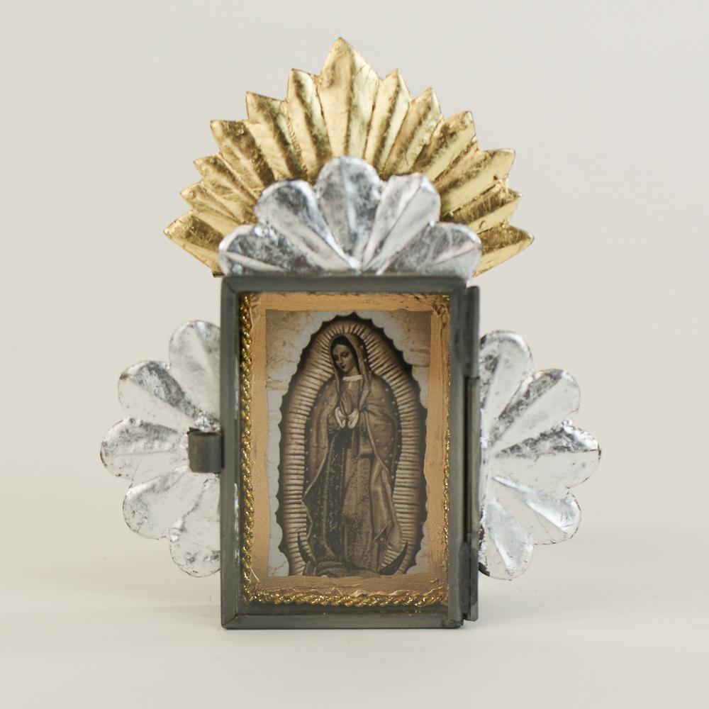Tiny Virgen de Guadalupe Tin Nicho Boxes religious Zinnia Folk Arts   