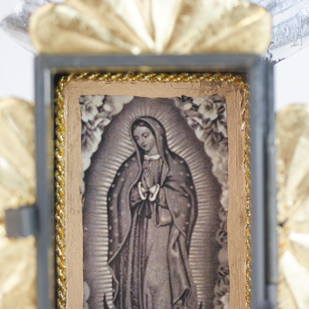 Tiny Virgen de Guadalupe Tin Nicho Boxes religious Zinnia Folk Arts   