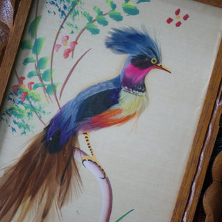 Vintage Feather Paintings  Zinnia Folk Arts   
