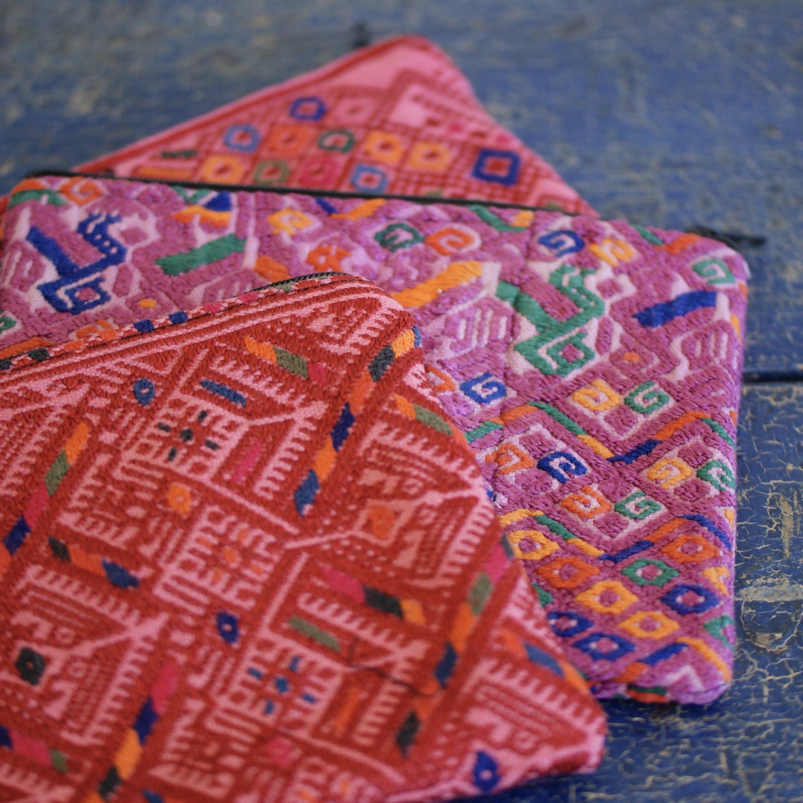 Vintage Guatemalan Huipil Clutch Bags Apparel Zinnia Folk Arts   