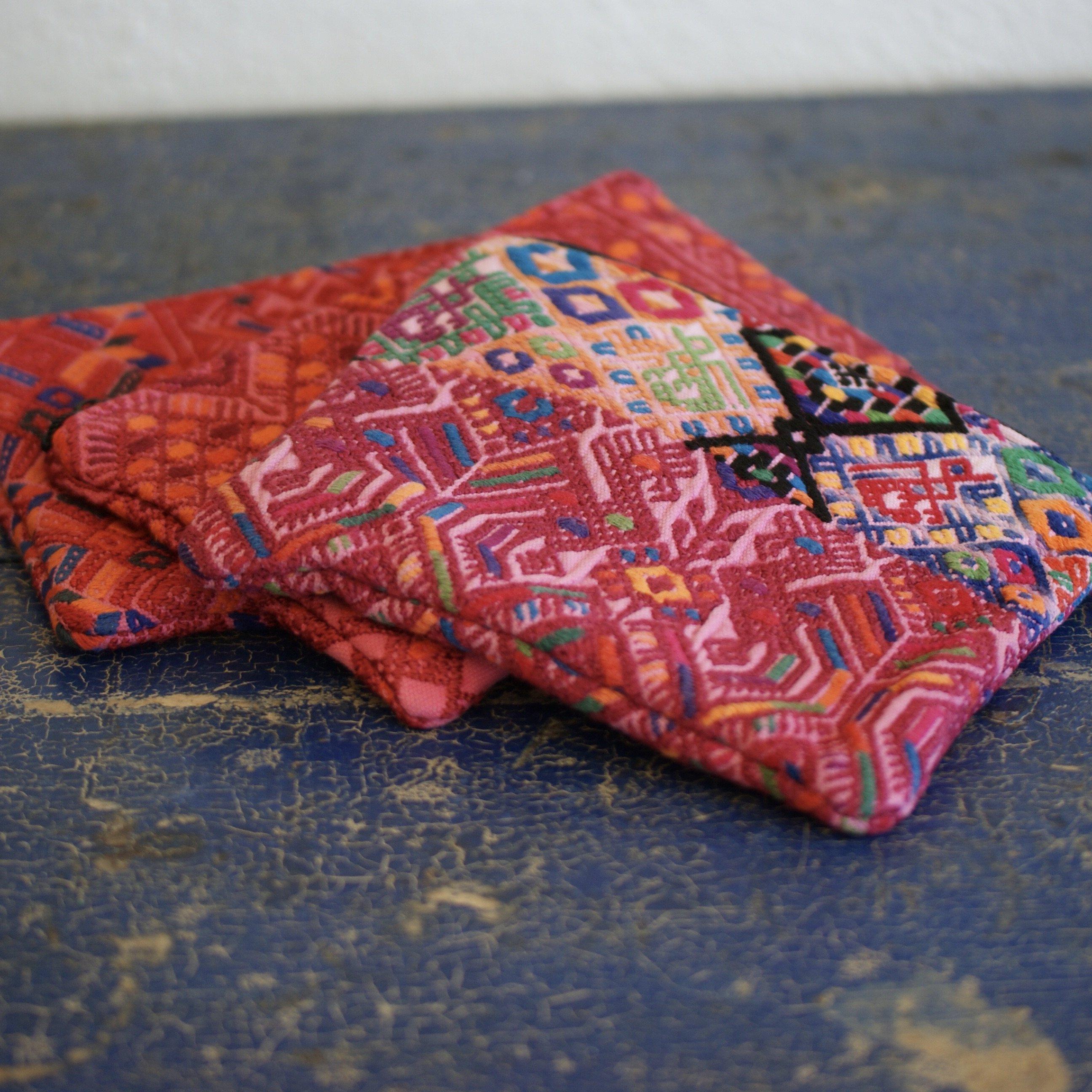 Vintage Guatemalan Huipil Clutch Bags Apparel Zinnia Folk Arts   