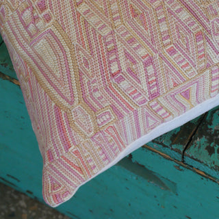 Vintage Guatemalan Huipil Pillow Cover Textile Zinnia Folk Arts   