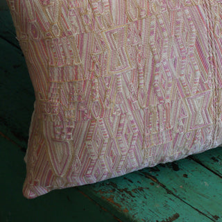 Vintage Guatemalan Huipil Pillow Cover Textile Zinnia Folk Arts   