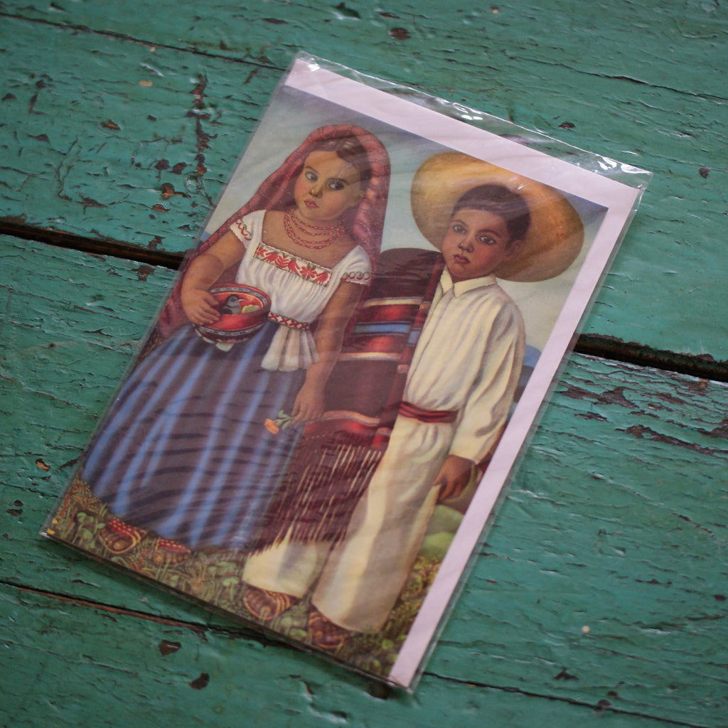 Vintage Mexican Calendar Girl Cards  Zinnia Folk Arts Dos Niños  