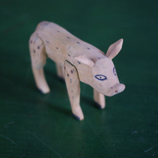 Vintage Oaxaca Animal Wood Carvings, Medium  Zinnia Folk Arts Pig  