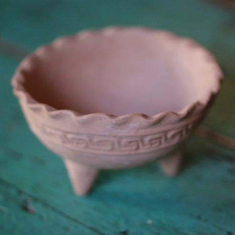 Vintage Three Footed Display Bowls  Zinnia Folk Arts Clay  