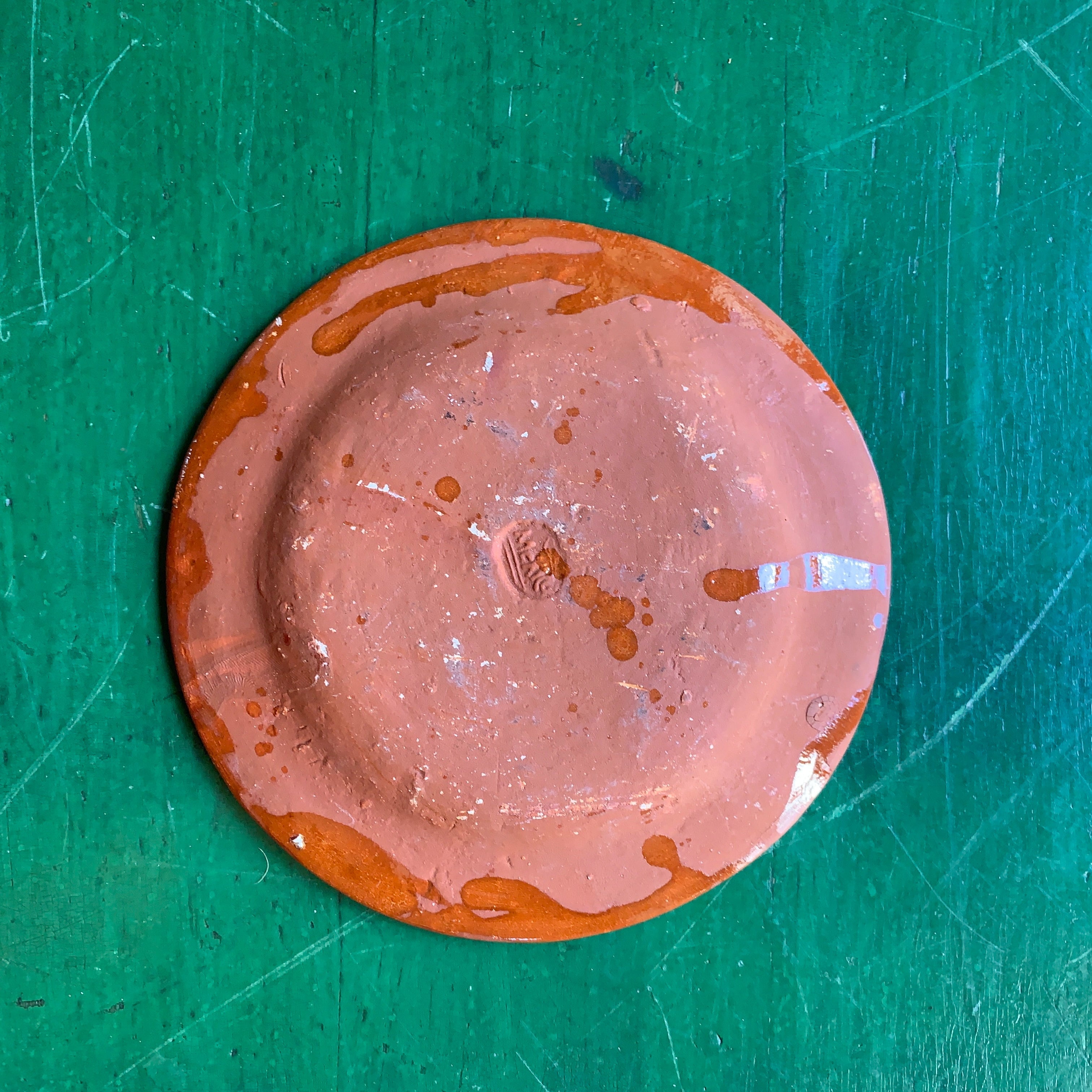 Vintage Tlaquepaque Small Plates on Redware  Zinnia Folk Arts   