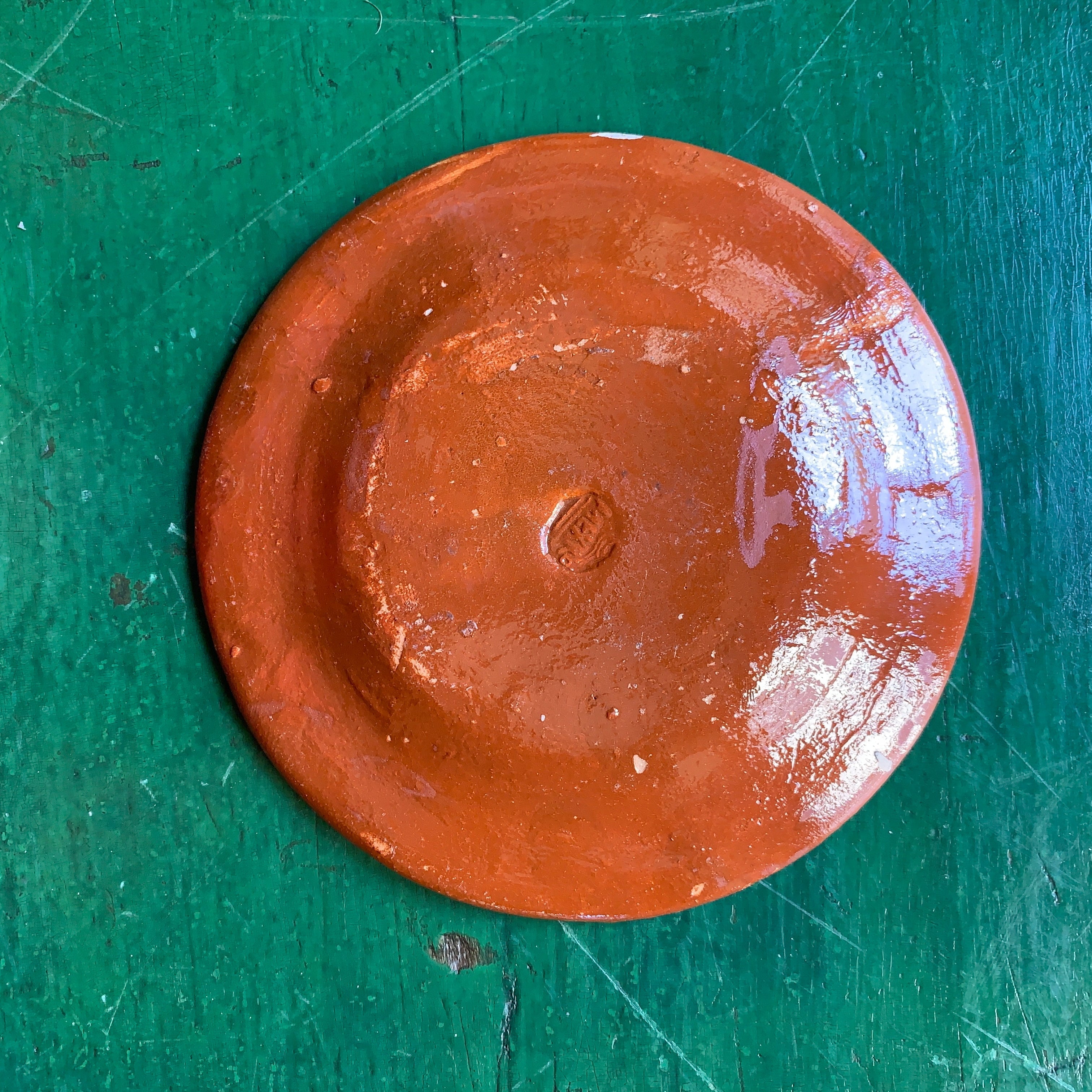 Vintage Tlaquepaque Small Plates on Redware  Zinnia Folk Arts   