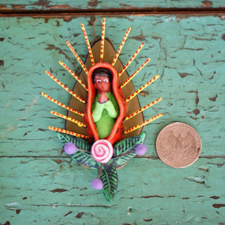 Virgin of Guadalupe Ocumicho Wall Hanging Guadalupe Zinnia Folk Arts   