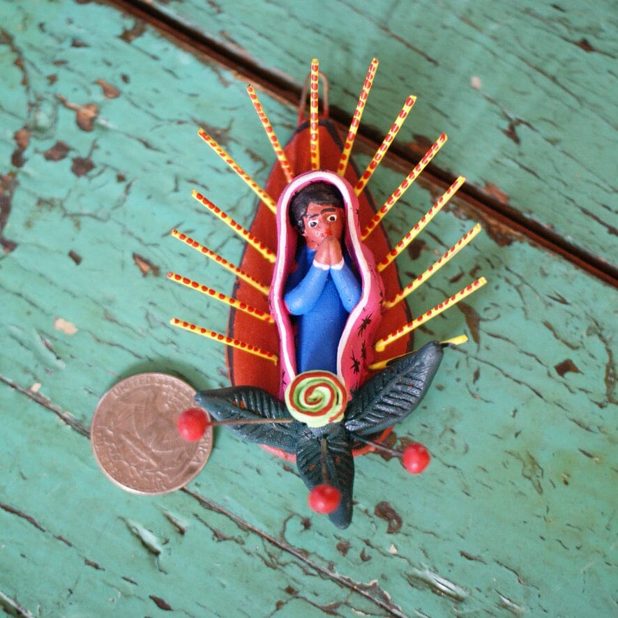Virgin of Guadalupe Ocumicho Wall Hanging Guadalupe Zinnia Folk Arts   