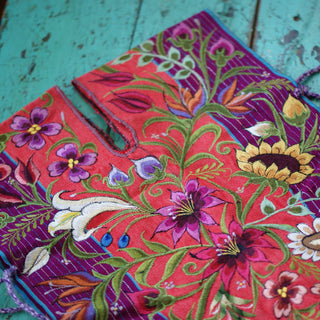 Zinacantán Purple Embroidered Rebozo Shawls--Child Size textiles Zinnia Folk Arts   